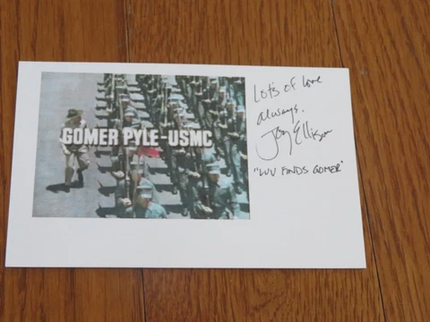 Joy Ellison Autographed Hand Signed 3x5 Paper Gomer Pyle The Andy Griffith Show Cover