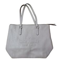 Kate Spade Larchmont Ave Logo Gray Cityscape Leather Large Tote