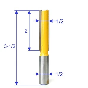 1 pc 1/2" SH 2" Blade Extra Long Straight Router Bit S - Imagen 1 de 12