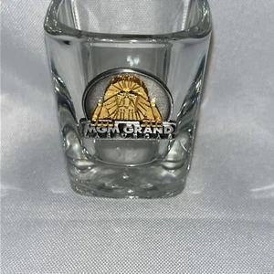 MGM GRAND Casino Square Shot Glass Pewter Logo Gold Lion Metro Goldwyn Mayer - Picture 1 of 9