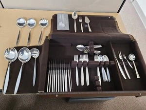 Cypress by Georg Jensen Sterling Silver Flatware Set Service 65 pcs Dinner - Picture 1 of 15