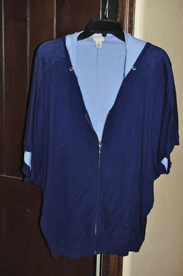 Chico's Zenergy Knit Short Sleeve Hoodie- 3 (14-16) - Image 1 of 4