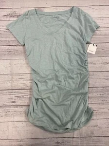 Caslon Maternity Blue Raindrop Short Sleeve V Neck Shirt Women’s Size XLarge New - Picture 1 of 6