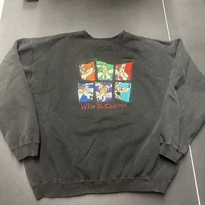 VINTAGE Road Runner Sweatshirt Mens Large Wile E Coyote Warner Bros Studio Y2K - Picture 1 of 4
