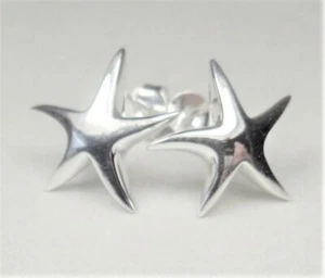 STERLING SILVER STARFISH NAUTICAL BEACH SEA LIFE OCEAN LIFE ANIMAL POST EARRINGS - Picture 1 of 4