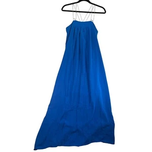 HD In Paris Maxi Dress Gold Strap Sleeveless Flowy Blue Dress Size 6 - Picture 1 of 14