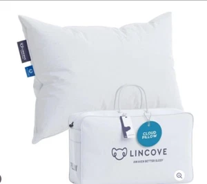 Lincove Cloud Natural Canadian White Down Luxury Sleeping Pillow - KING - Picture 1 of 8