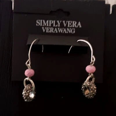Pendientes colgantes VERA WANG PLATA HEMATITA CRISTAL PÚRPURA CUENTAS**¡NUEVOS! Foto 1 de 2