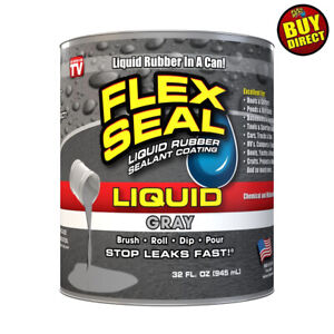 Flex Seal Liquid - Liquid Rubber Sealant Coating - Jumbo 32oz (Gray)