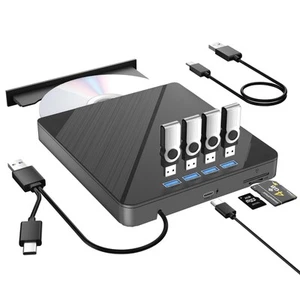 7 in 1 External CD/DVD Drive for Laptop,4 USB Ports and TF/SD Card Slots USB ... - Picture 1 of 7