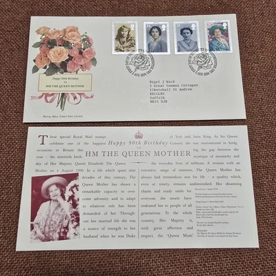 90th birthday HM the queen mother First Day Cover FDC #2 - Image 1 of 4