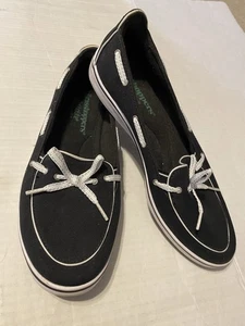 Scarpe da barca slip on Grasshoppers Ortholite 6,5M in tela nera  - Foto 1 di 9