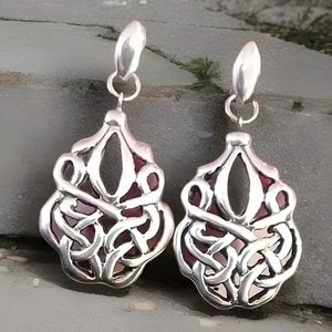 Orecchini in argento sterling 925 cerchio nodo celtico intreccio silpada vintage - Foto 1 di 3