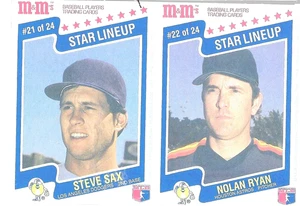 1987 M M Star Lineup Steve Sax Nolan Ryan 21 22 Of 24 Baseball Cards Vintage - Picture 1 of 8