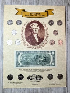 Jefferson Memorial Collection 14X Nickels And Two Dollar Bill Monticello 1981 - Picture 1 of 6