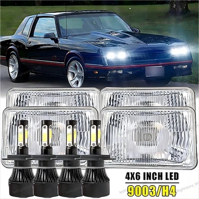 Faro LED alto/bajo DRL Fit Chevrolet Monte Carlo SS 1980-1988 4 piezas 4x6"" Foto 1 de 4