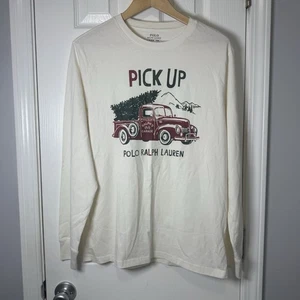 Nuova Polo Ralph Lauren Ragazzi Bianca Pick Up Camion Maglia Grafica Maglietta XL Natale - Foto 1 di 6