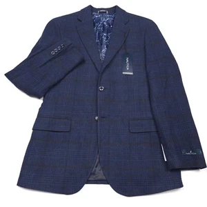 $295 Nautica Branford Blue Plaid Sport Coat Blazer Jacket Mens Size 38S - Picture 1 of 12