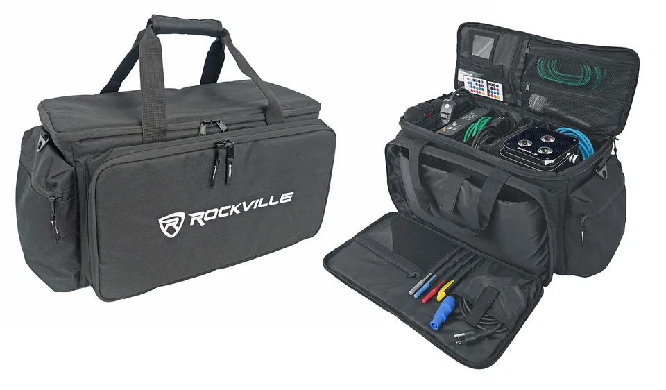 Rockville UT-BAG10 Padded DJ Cable/Utility Bag w/removable Dividers+YKK Zippers - Image 1 of 4