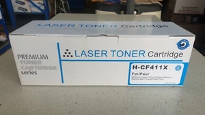 2x Compatible HP CF411X 410X High Yield Cyan Toners for LaserJet Pro M452 / M477 - Picture 1 of 3