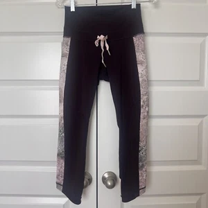 Lululemon Burgundy Drawstring Leggings Size 6 - Picture 1 of 5