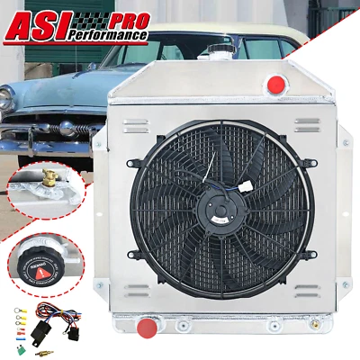 3 Rows Radiator Shroud FAn Fits 1949-1953 Ford Cars Club Crestline Country Sedan - Изображение 1 из 4