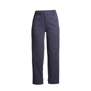 Time and Tru Womens Utility Pant New with Tags Blue 2 High Rise 2 Ways To Wear - Picture 1 of 11
