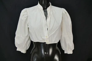 Gr.38 Dirndlbluse creme Bluse für Dirndl Leico Baumwolle mit Spitze B10489 - Bild 1 von 4