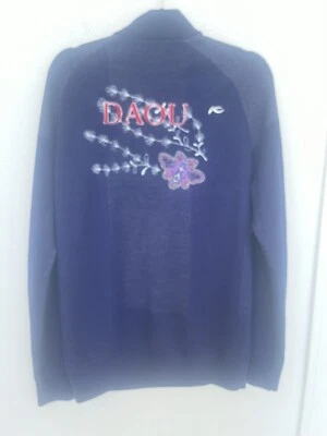 NWOT KJUS KULM DAOU $300 Half Zip Pullover LARGE 42” Navy Wool BUTTERFLIES BELL - Image 1 of 4