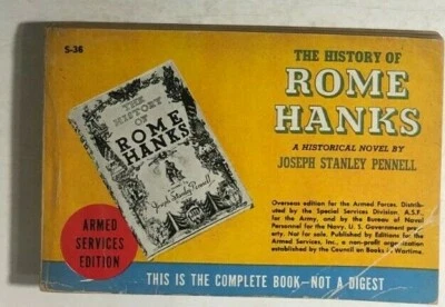 HISTORY OF ROME HANKS by Joseph S Pennell  Armed Services Edition paperback S-36 Foto 1 de 3