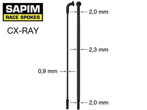 Sapim CX Ray Aero Bladed Spokes, BLACK All Sizes 210-310mm +Nipples - Picture 1 of 6