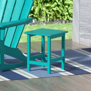 Garden Square Plastic Adirondack Outdoor Side Table, Turquoise - Picture 1 of 4
