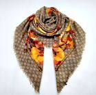 Womens GUCCI Blooms print and  GG logo Oversized Square Wrap Shawl Scarf