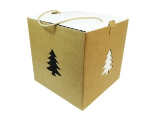 Scatola Albero Avana Bianca 21x21x21 Pz 1 Decorazioni Natale - Imagen 1 de 1