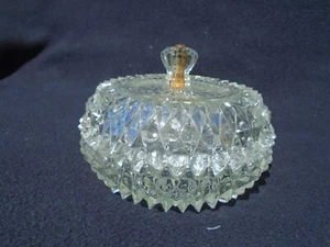 Clear Indiana Glass Diamond Point Candy Dish with Lid - Picture 1 of 4