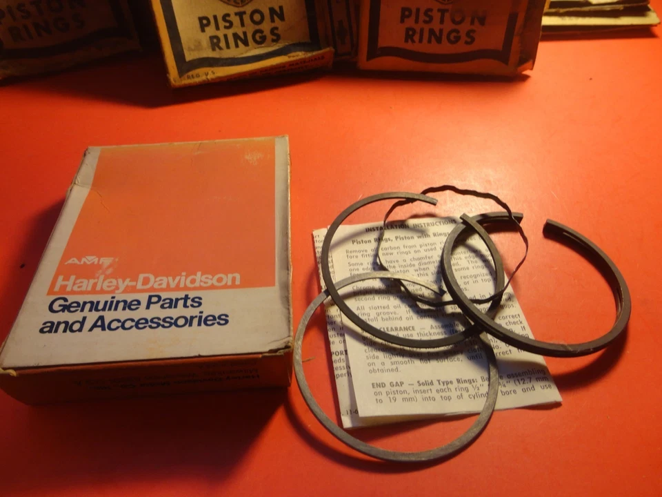 NUEVO OEM NUEVO HARLEY DAVIDSON 1929-73 45 CABEZA PLANA .040 ANILLOS DE PISTÓN 22360-52B Foto 1 de 1