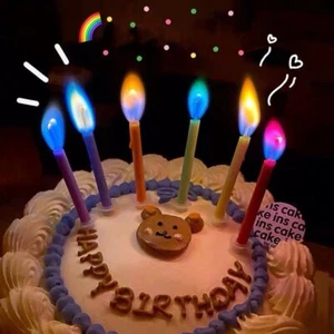 Cake Decoration Birthday Party Wedding Cake Fairy Candles Colourful Flames - Picture 1 of 9