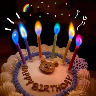 Decoración de pasteles fiesta de cumpleaños boda pastel hadas velas llamas coloridas  Foto 1 de 4