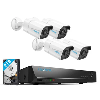 Reolink 4K CCTV Sistema di telecamere di sicurezza per esterni 8CH NVR con 2TB - Immagine 1 di 4
