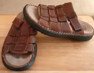Boca Classics Sandals Mens Size 8 Island Wear Triad Slide II Leather Brown - Picture 1 of 7