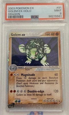 PSA 9 MINT Pokemon Golem EX Dragon Holo 91/97 - Image 1 of 2