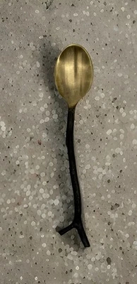 Pottery Barn BRANCHES Bronze Brass Branch Twig Small Spoon 4.5” - Image 1 of 3