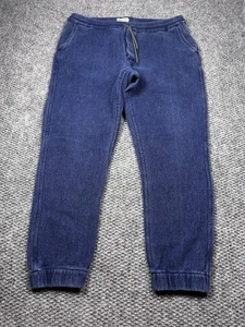 Taylor Stitch Pants Mens XL Blue Waffle Knit Joggers Drawstring Cuffed Lounge - Picture 1 of 6