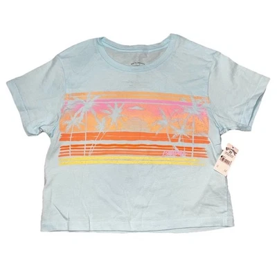 Camiseta corta Billabong azul en polvo surf palma puesta de sol niñas XS NUEVA CON ETIQUETAS Foto 1 de 4