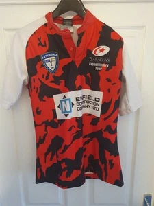 Saracens Rugby Union Shirt Expeditionary Tour Jersey Top Mens 38/40" Medium M - Picture 1 of 3