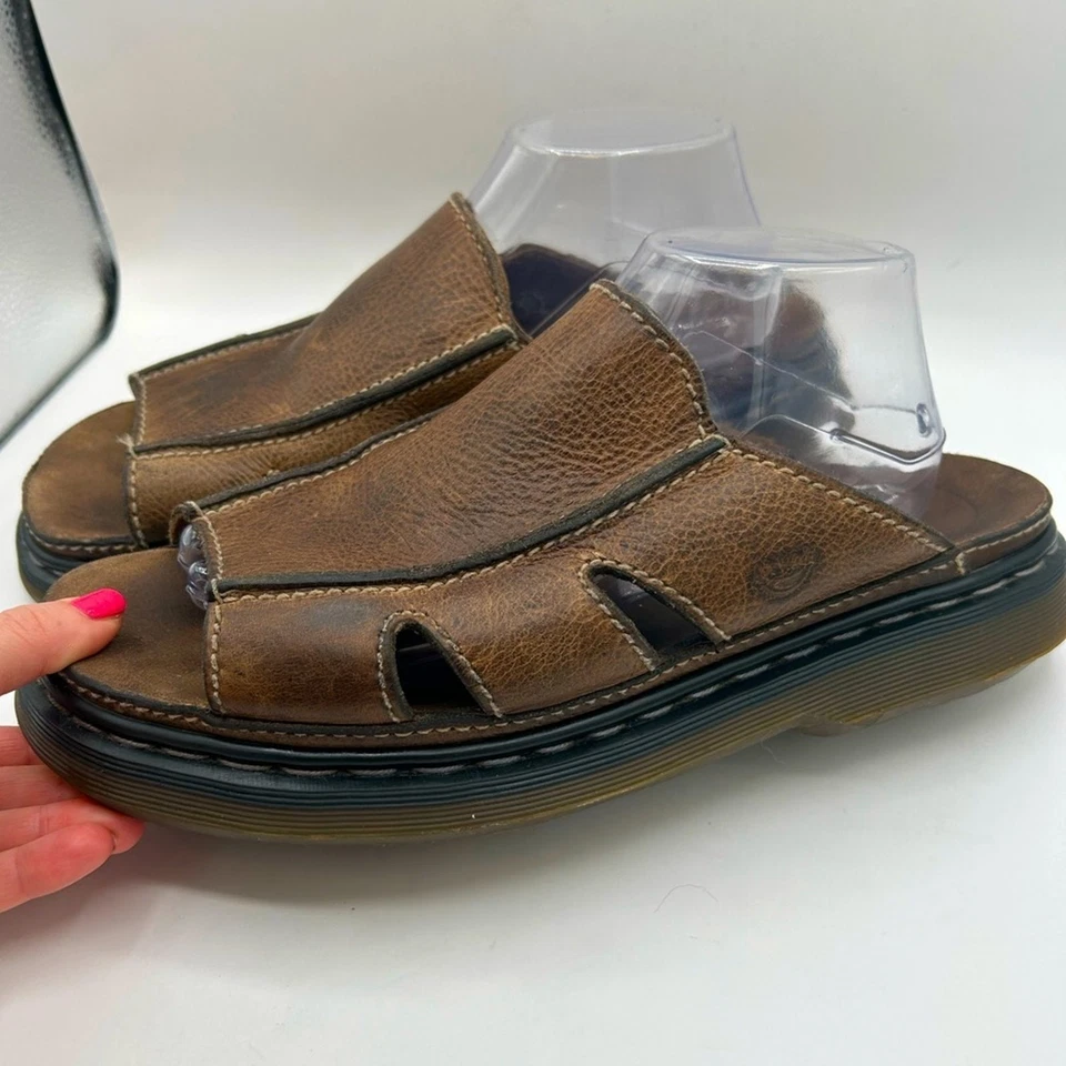 Sandalias de cuero marrón con plataforma Dr. Martens vintage raras de los 90 talla 12 Y2K Foto 1 de 4