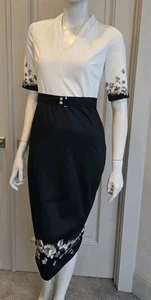 Ted Baker Stunning Pencil Belted Dress V-neckline Sz NWT - Picture 1 of 15