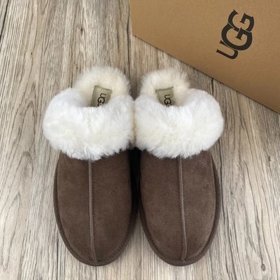 Zapatillas UGG para mujer Scuffette II Espresso UGG 1106872 de gamuza superior de lana Foto 1 de 4