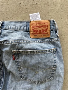 Levis 569 Jeans Mens Size 30x32 Blue Loose Fit Leg Light Wash Denim Pants - Picture 1 of 7