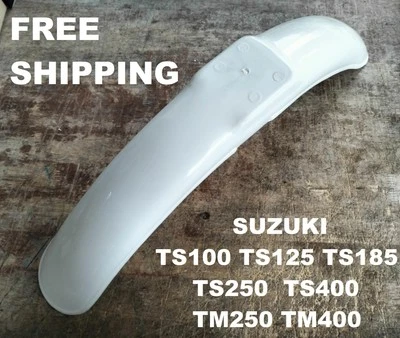 NEW SUZUKI TS100 TS125 TS185 TS250 TS400 FRONT FENDER MUDGUARD MOTOCROSS FREE S. - Image 1 of 4